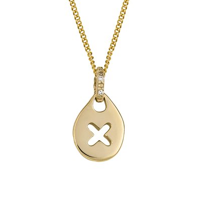 9ct Gold Alphabet 'X' Tag Necklace ELEMENTS GOLD