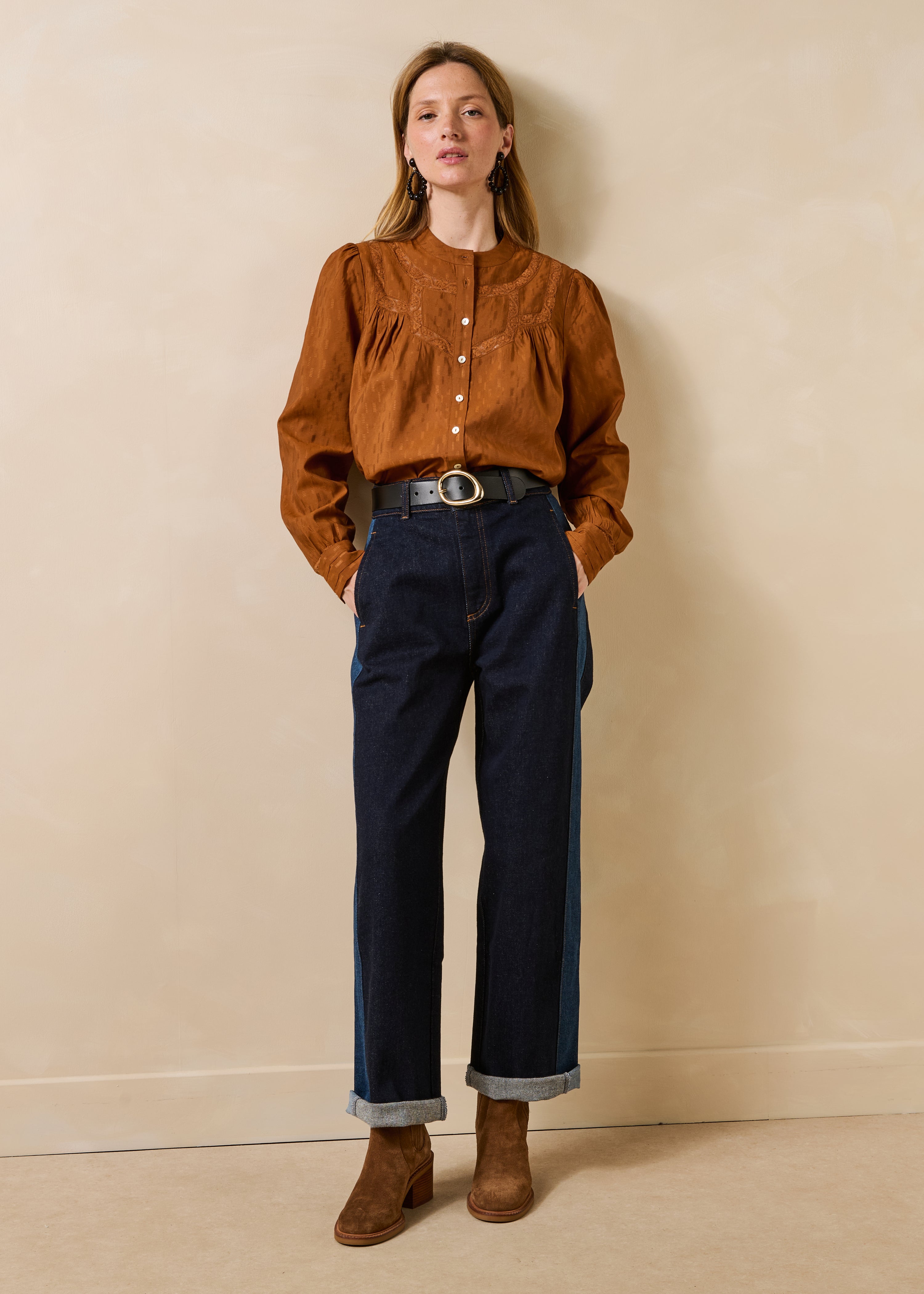 Jean barrel en coton biologique, LA FEE MARABOUTEE