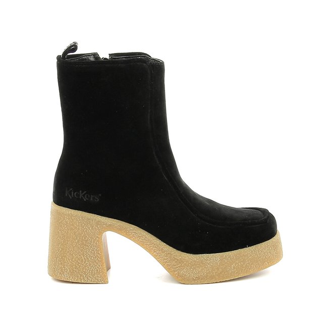 Kick Celest Ankle Boots in Suede with Heel, black, KICKERS