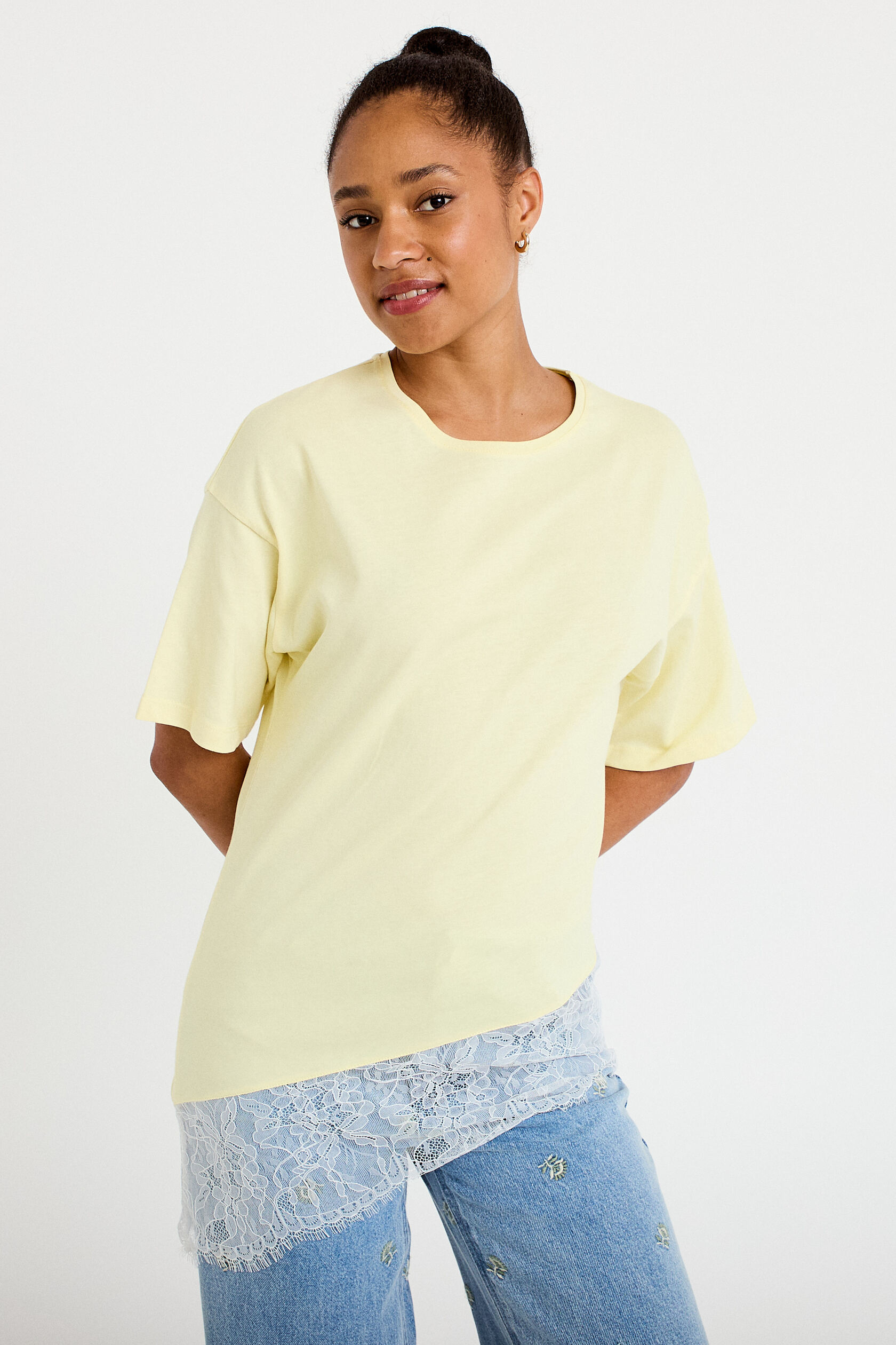 T-shirt oversize longue dentelle, CACHE CACHE