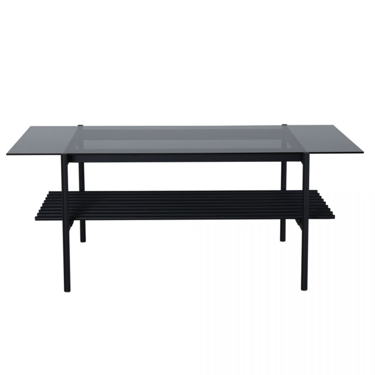 Table basse rectangulaire avec plateau en verre vona Couleur noir