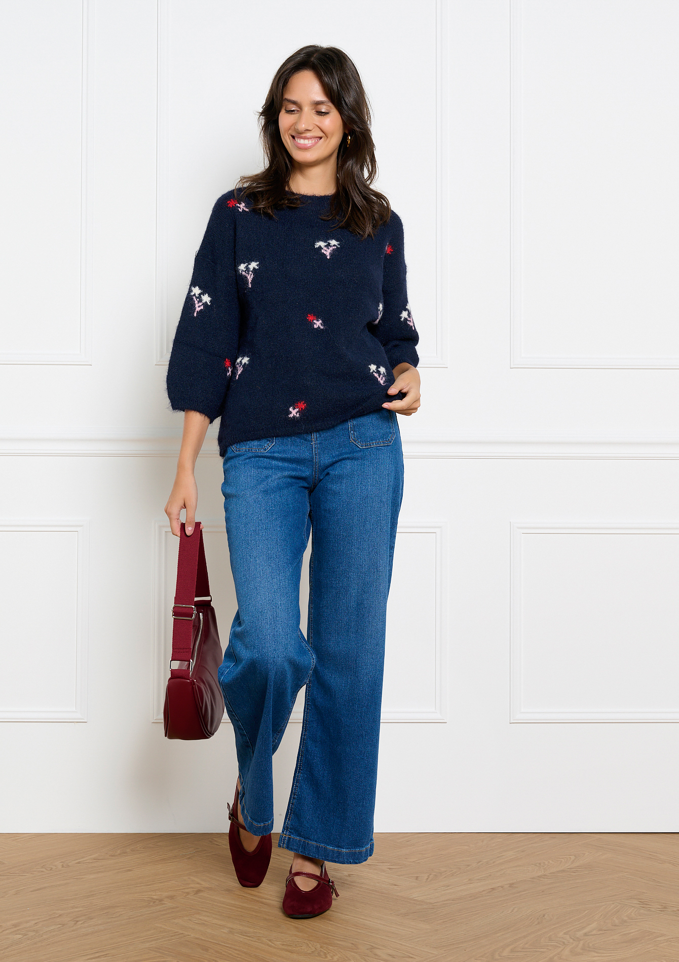 Pull jacquard fleuri, LOLALIZA
