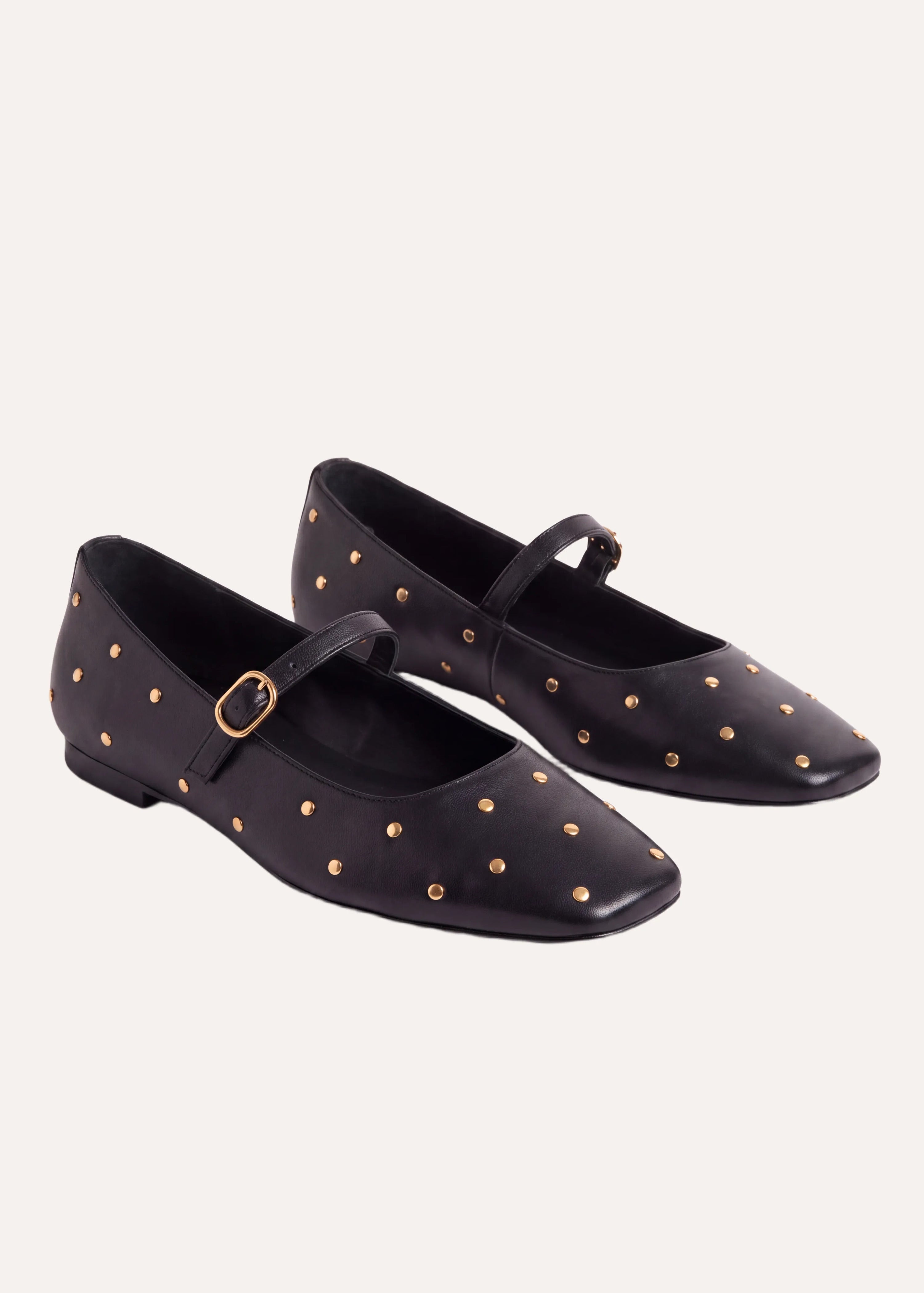 Ballerines plates en cuir bout carré, LA FEE MARABOUTEE