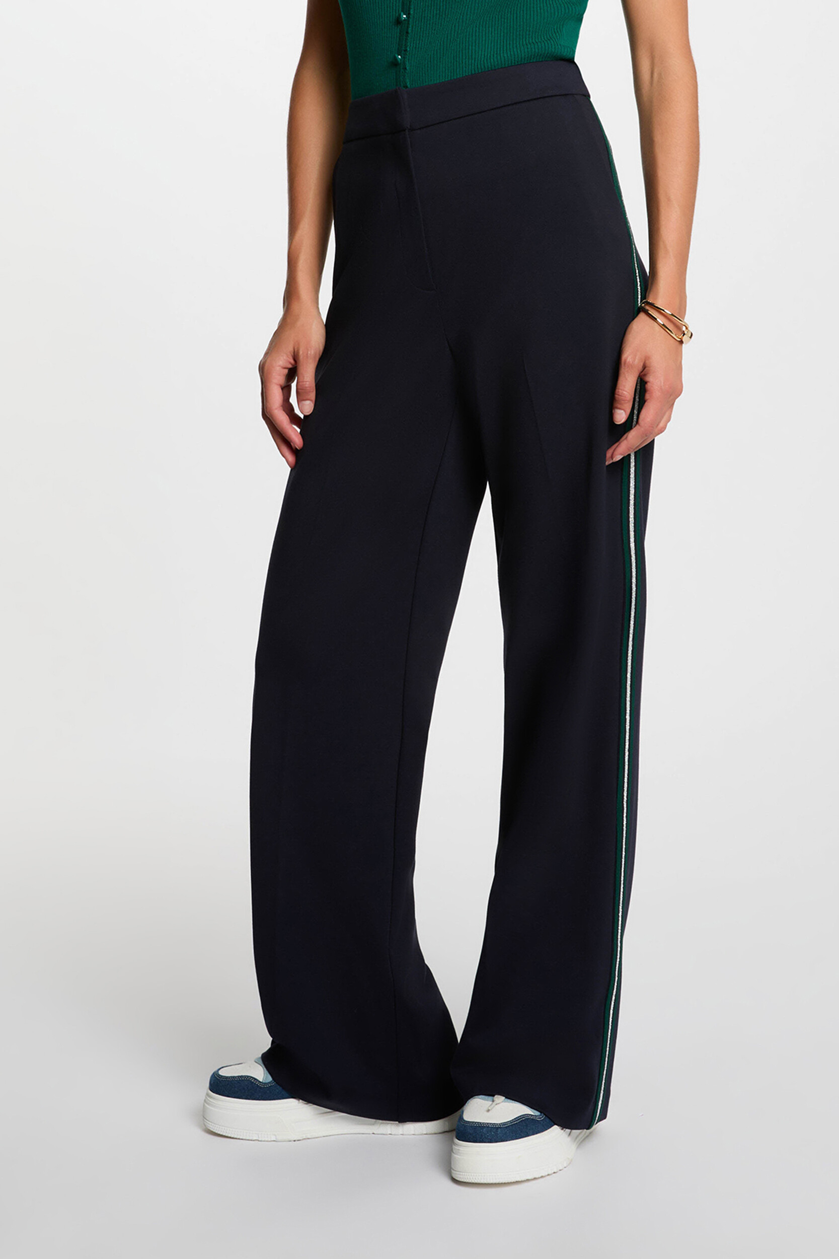 Pantalon large bandes côtés, MORGAN