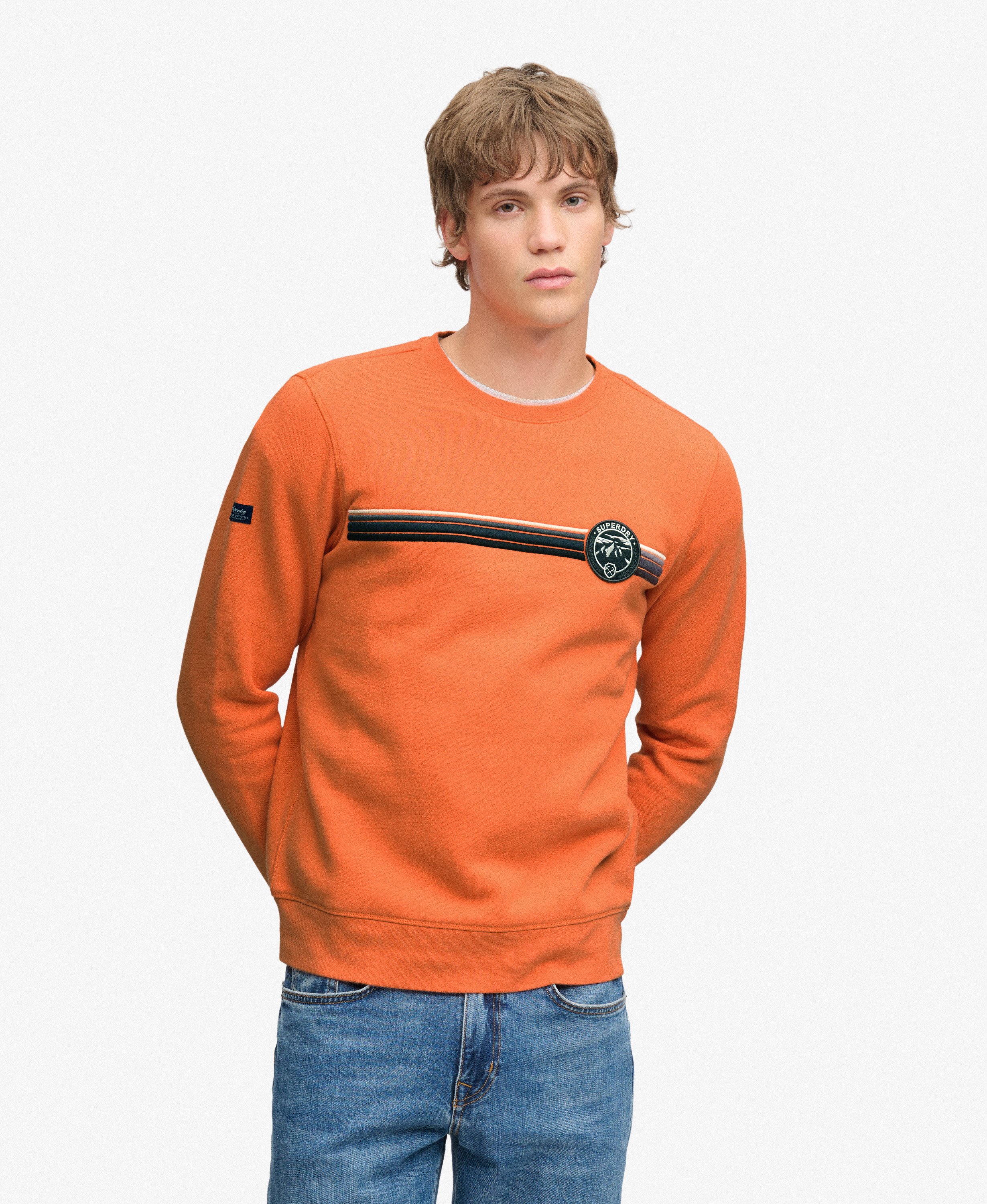 Sweat Outdoor Stripe Logo Coupe Décontractée, SUPERDRY