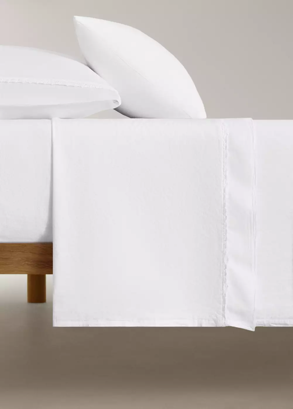 Drap plat coton lavé en dentelle à volant pour berceau, MANGO HOME