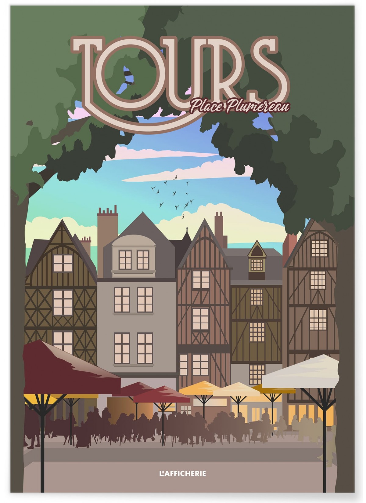 Affiche ville Tours : Place Plumereau, L'AFFICHERIE