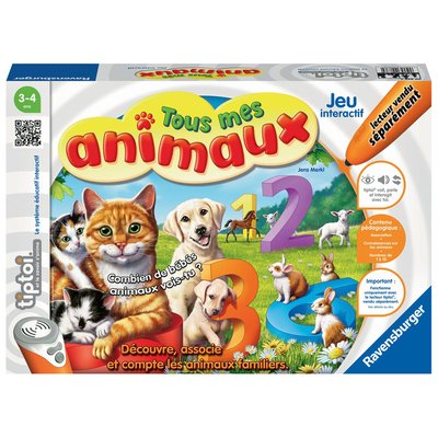 Ravensburger- tiptoi® - jeu interactif- tous mes animaux- a partir de 3 ans- 00838 RAVENSBURGER