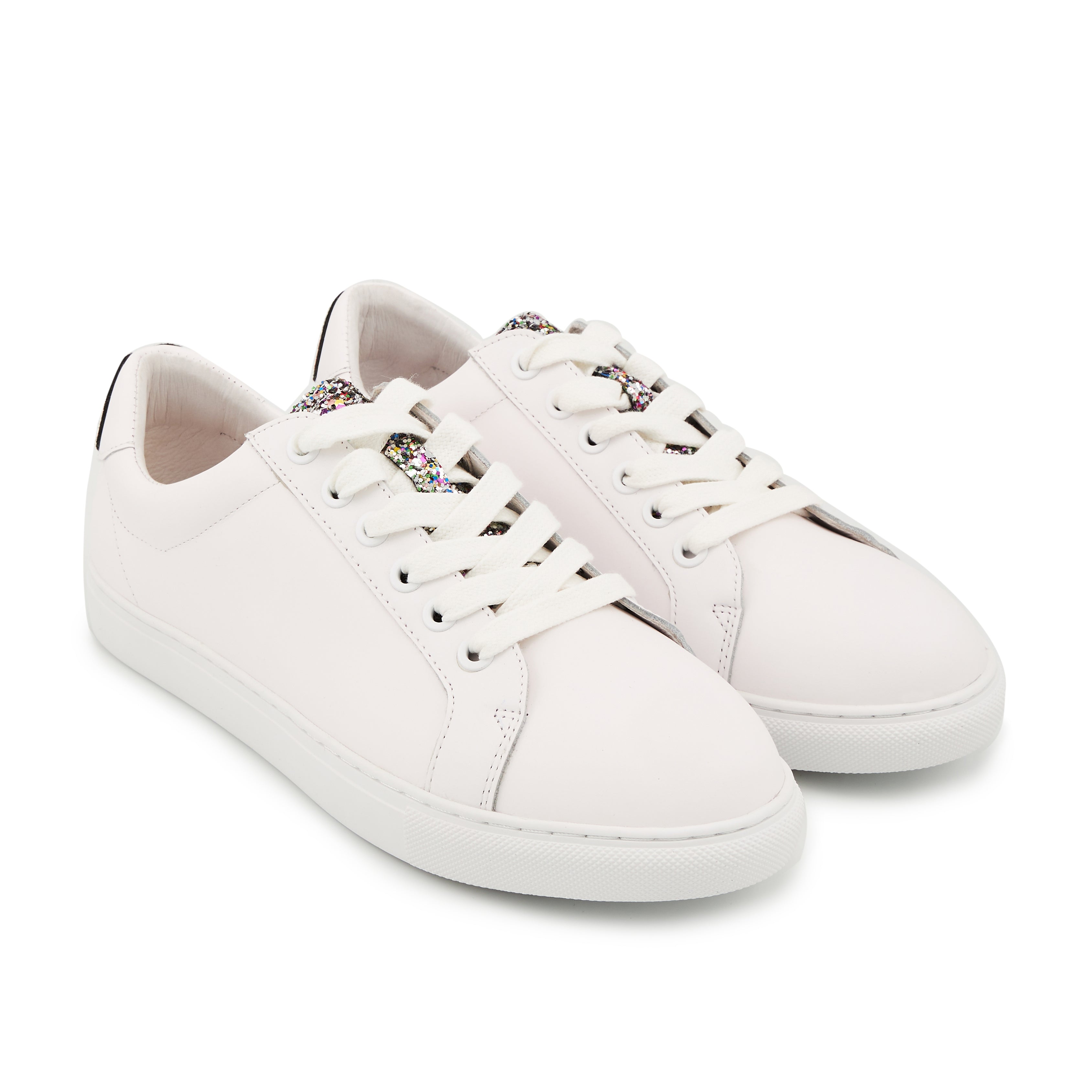 Baskets En Cuir Simone Glitter Tongue, BONS BAISERS