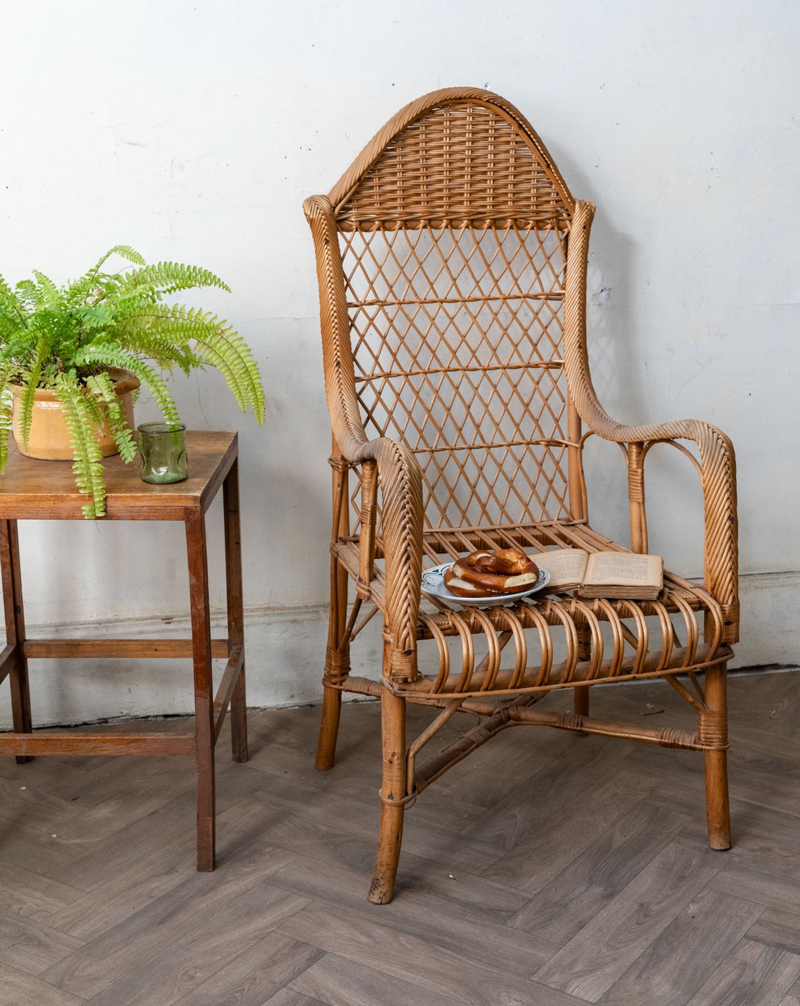 Fauteuil en rotin Ernest N°1642 - Bon état, DEBONGOUT