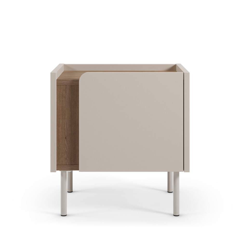Table de chevet 1 porte en bois et métal- BOXY, DRAWER