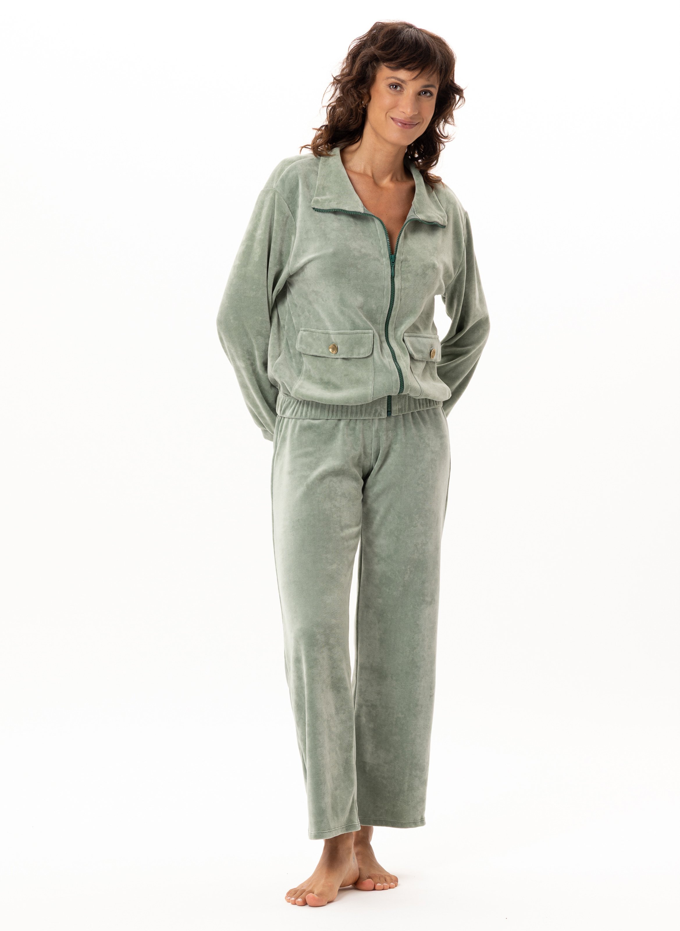Ensemble homewear zippé en velours RELAX 226, LE CHAT