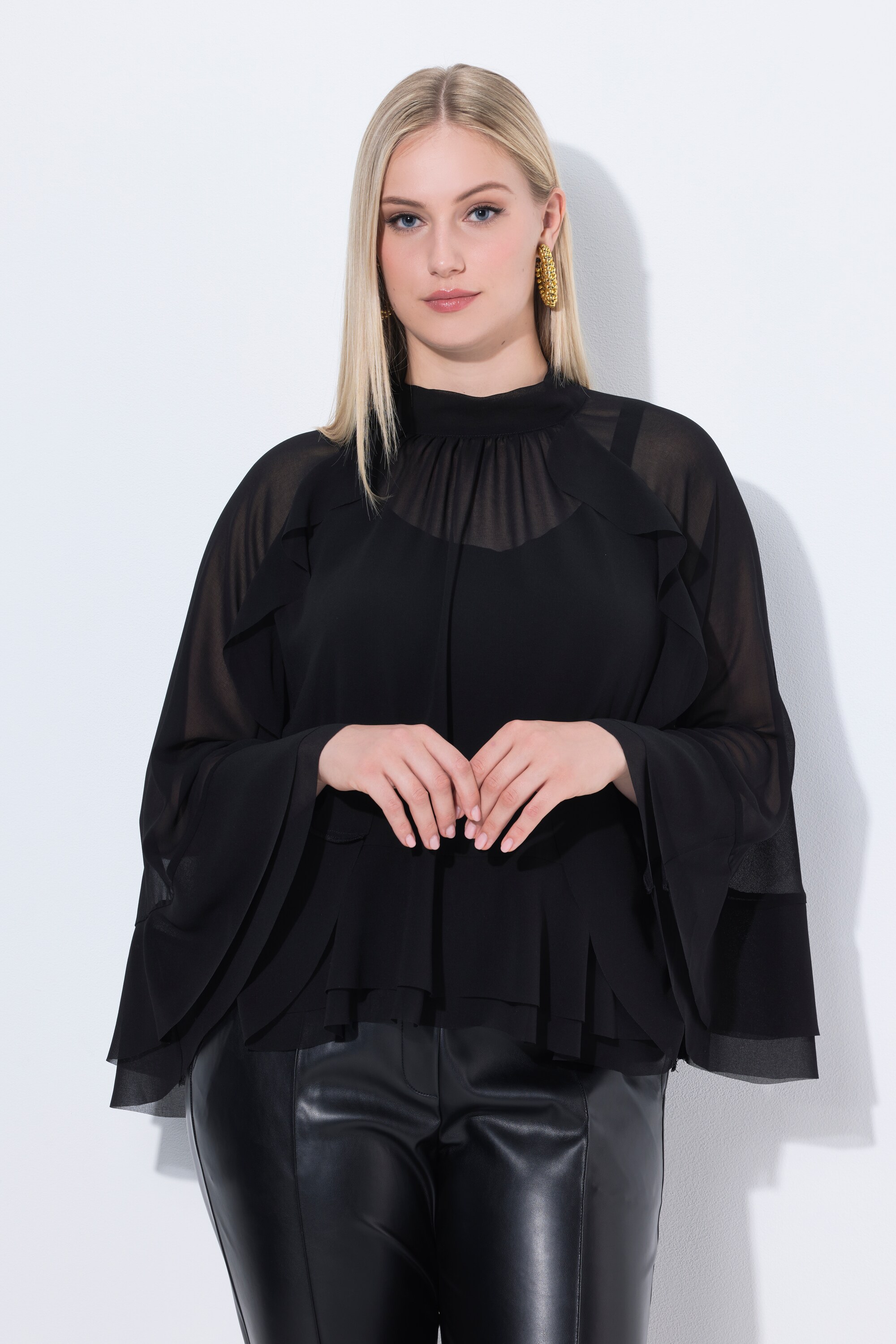 Blouse esprit cape en mousseline, ULLA POPKEN