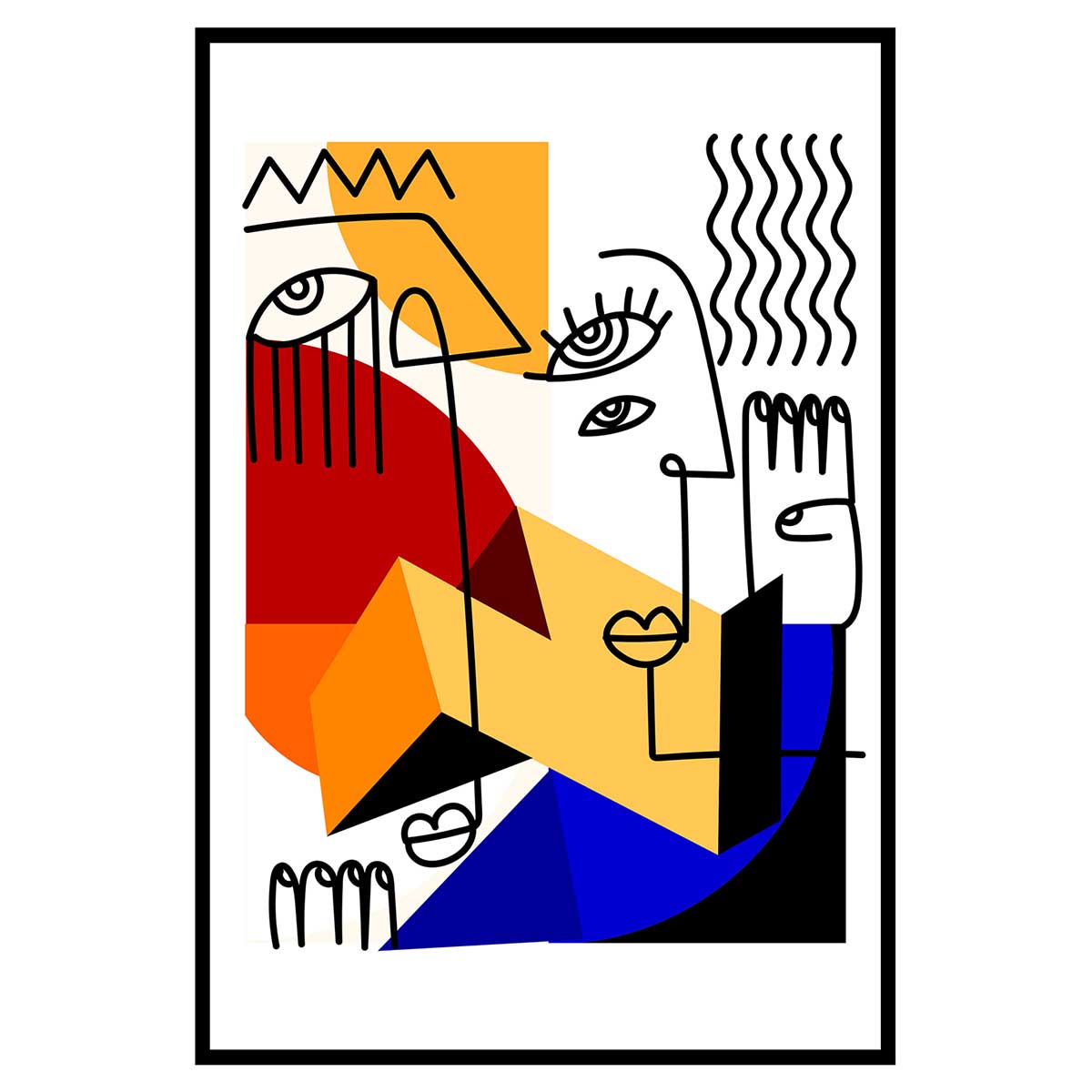 Affiche encadrée branche graphique minimaliste, HEXOA