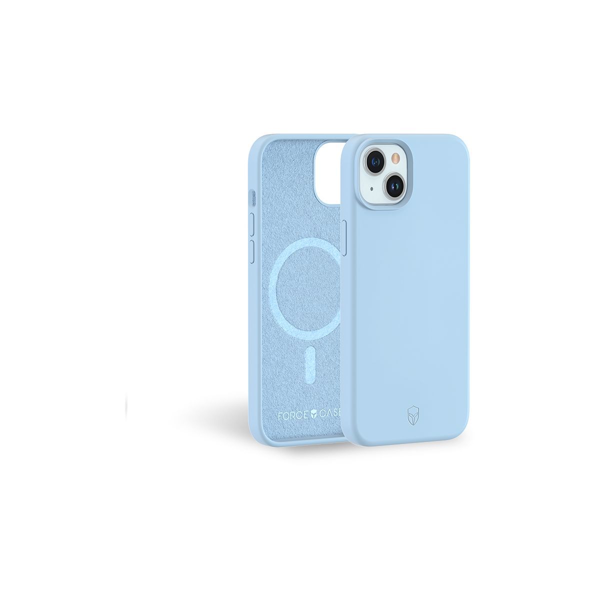 iPhone 12 Mini Coque Liquid Silicone + Verre trempé - Bleu Ciel