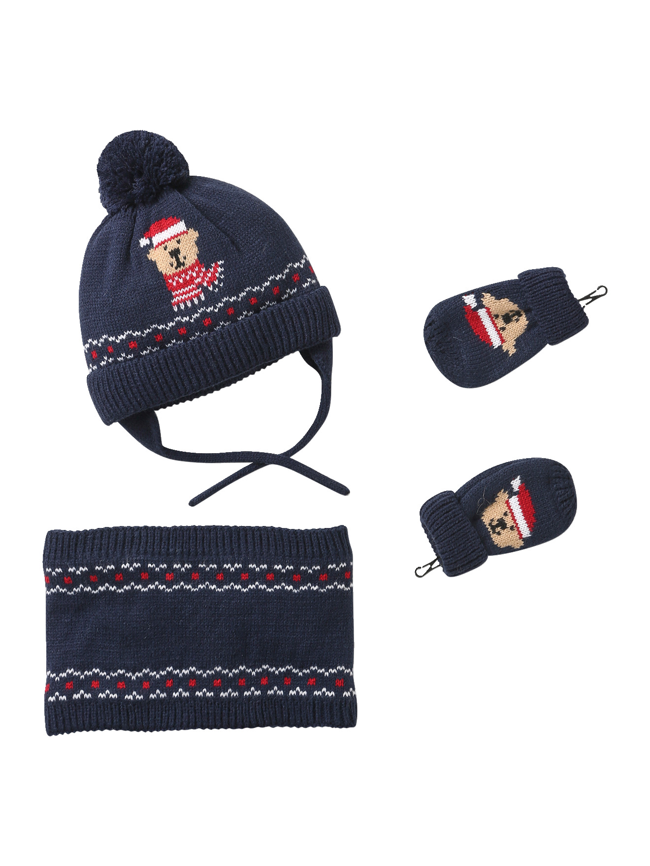 Ensemble bonnet, snood et moufles, VERTBAUDET