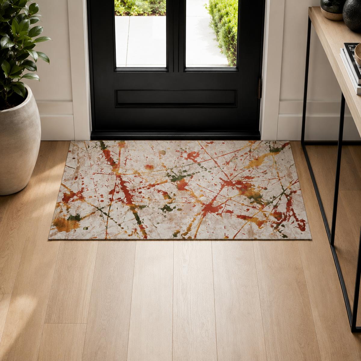 Tapis pour une chambre ou une entrée tissé motif ethnique ABTRACT, UN AMOUR DE TAPIS
