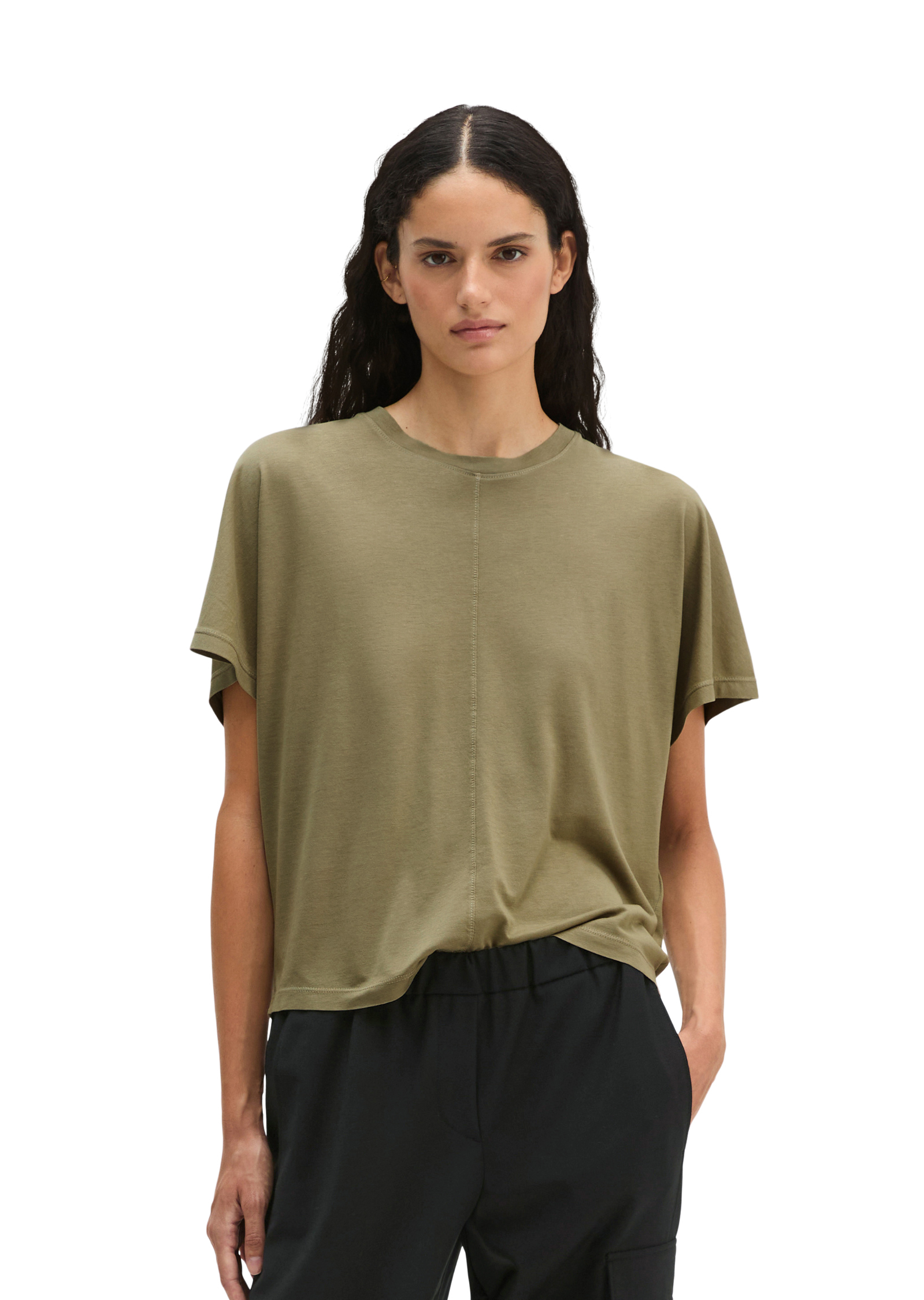 T-shirt regular en mélange fluide de lyocell et de coton, MARC O'POLO
