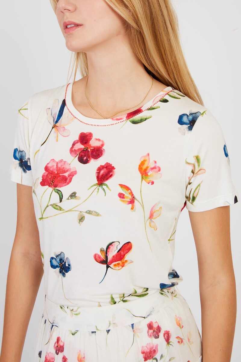T-shirt met ronde hals ZIZANIE