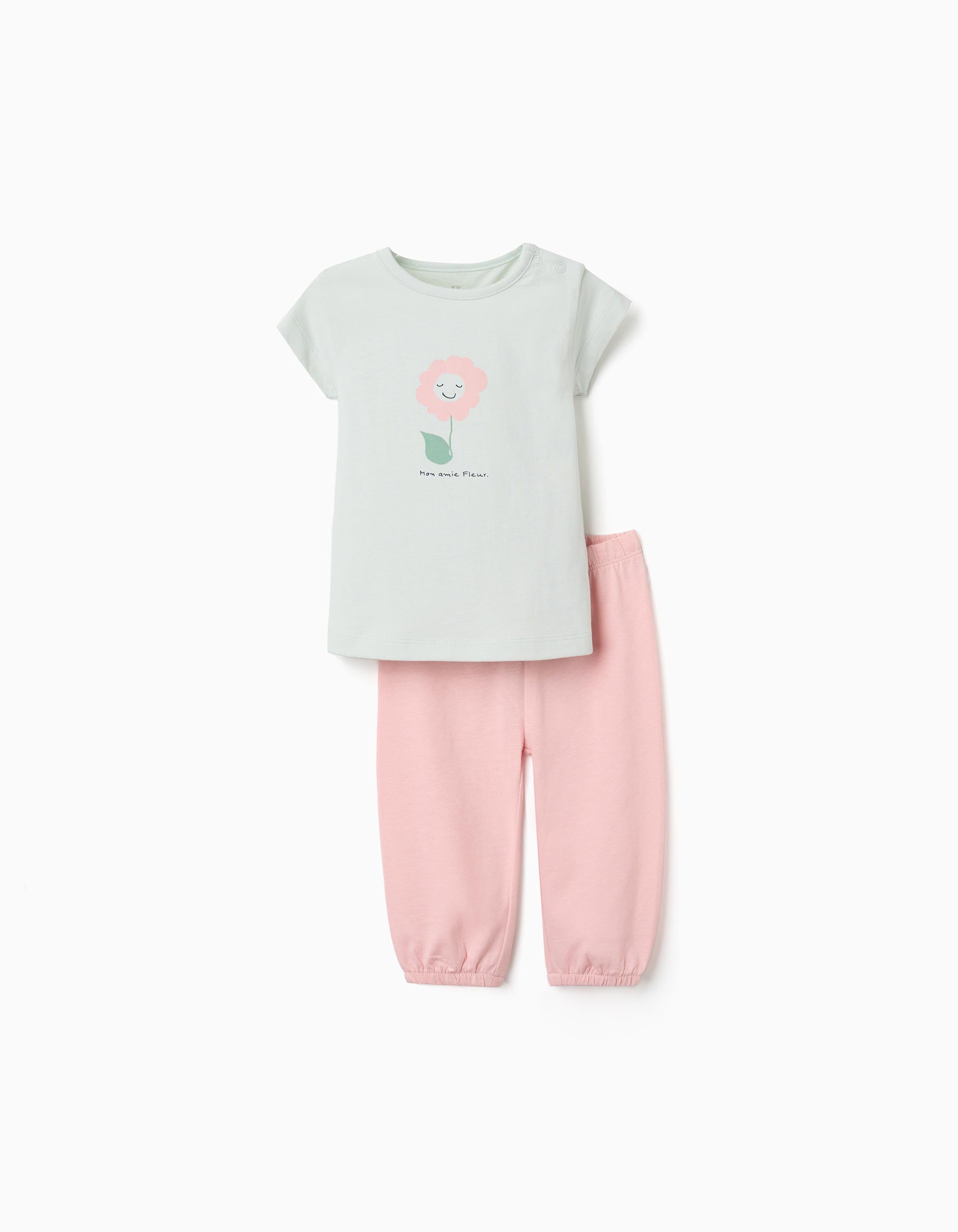 Pyjama en coton avec imprimé fleur, ZIPPY