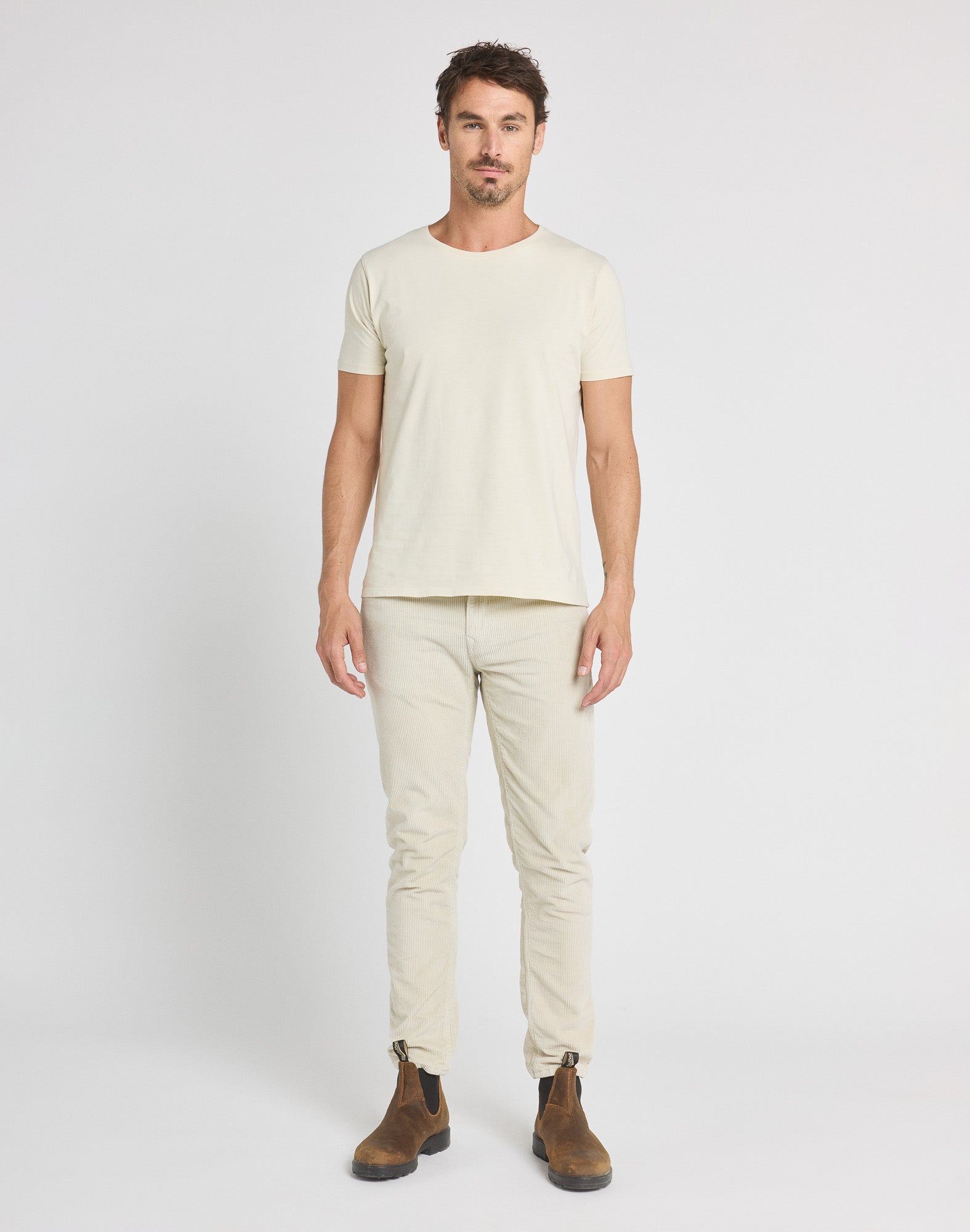 PANTALON REGULAR VELOURS BONEWHITE, PULLIN