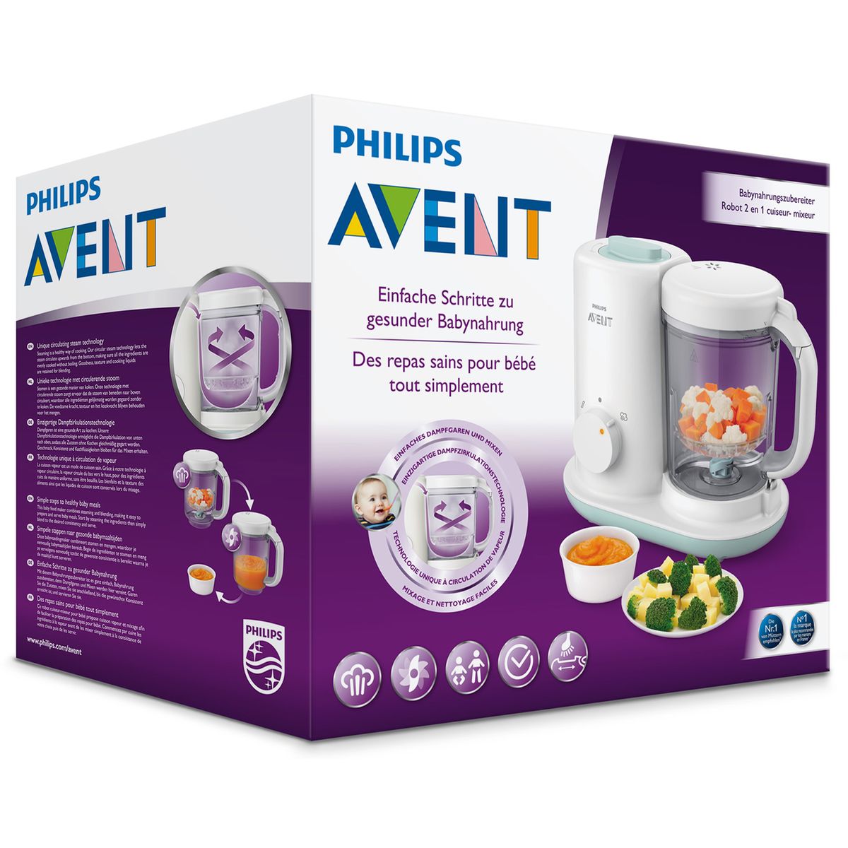 Robot Cuiseur Mixeur Bebe Essential Scf862 02 Blanc Philips Avent La Redoute