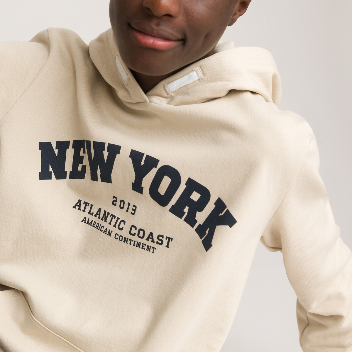 New york hoodie in cotton mix beige La Redoute Collections