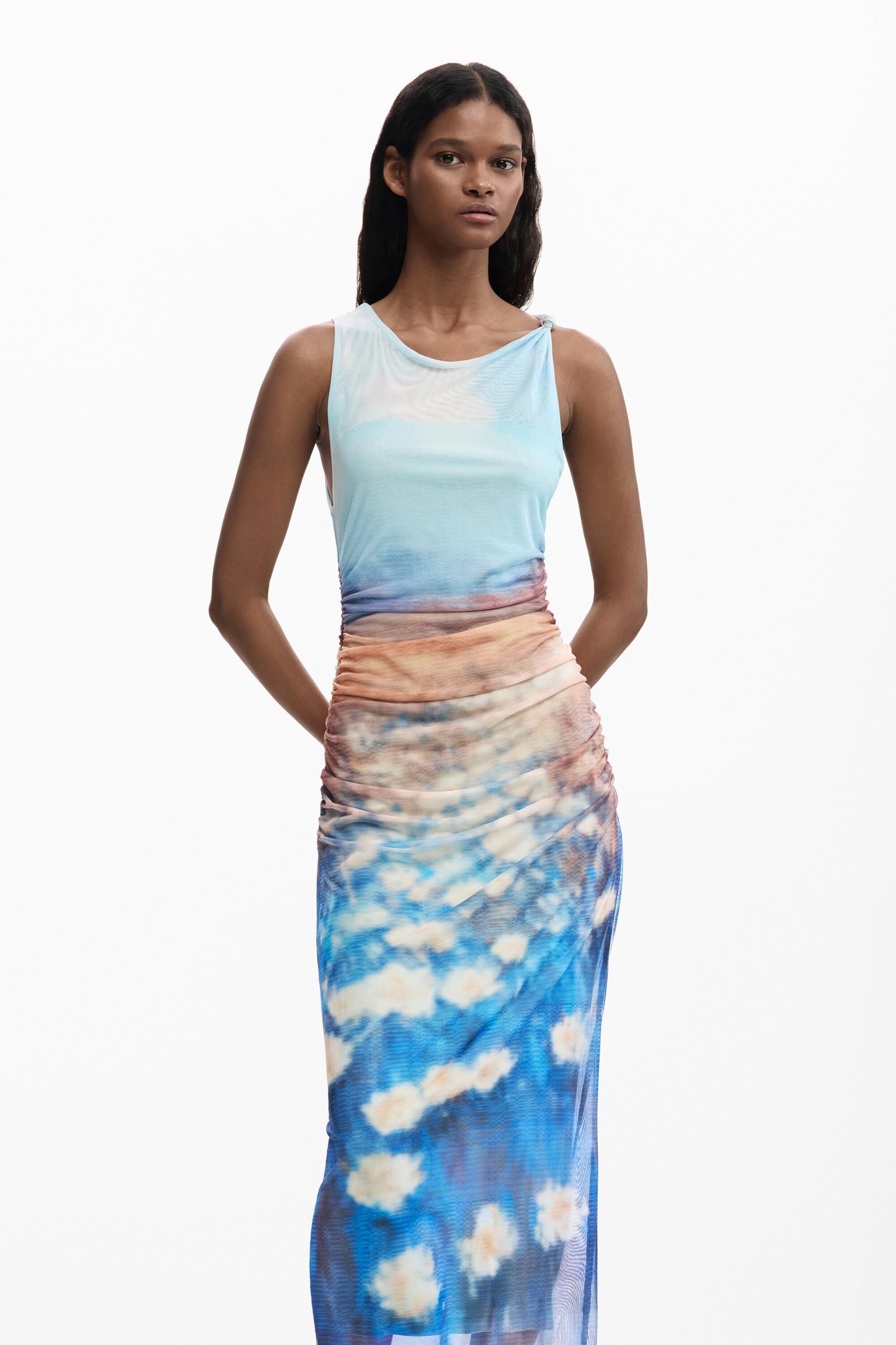 Robe drapée nénuphars, DESIGUAL