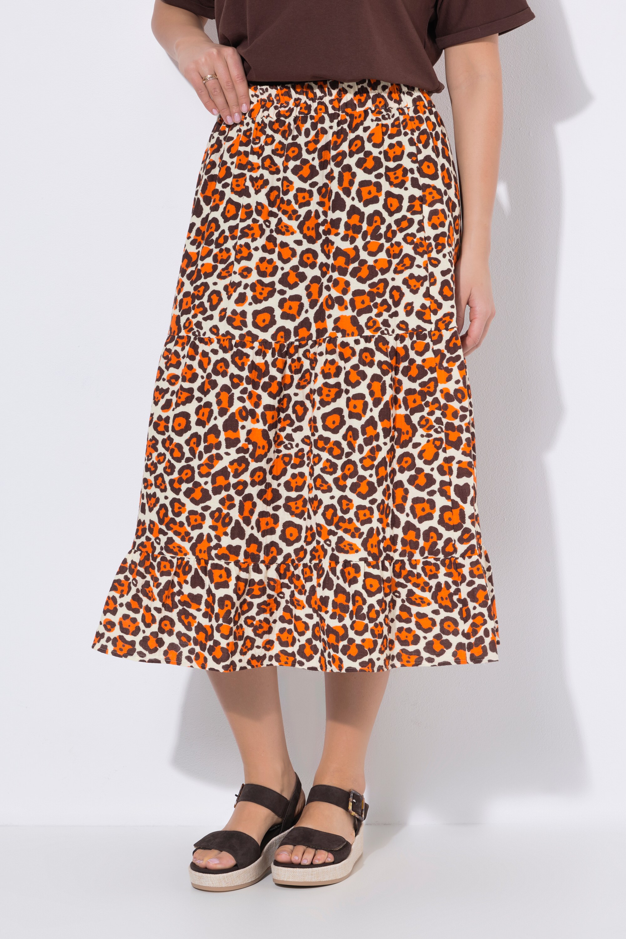 Jupe maxi en mousseline léopard, ULLA POPKEN
