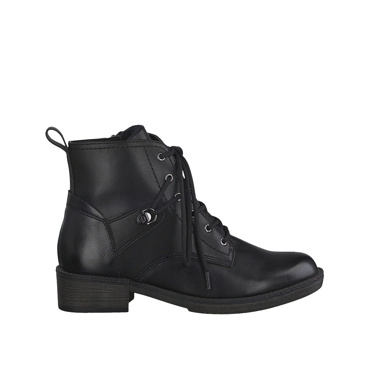 Ananiver konstant Legitim Lace-up flat ankle boots black Tamaris | La Redoute