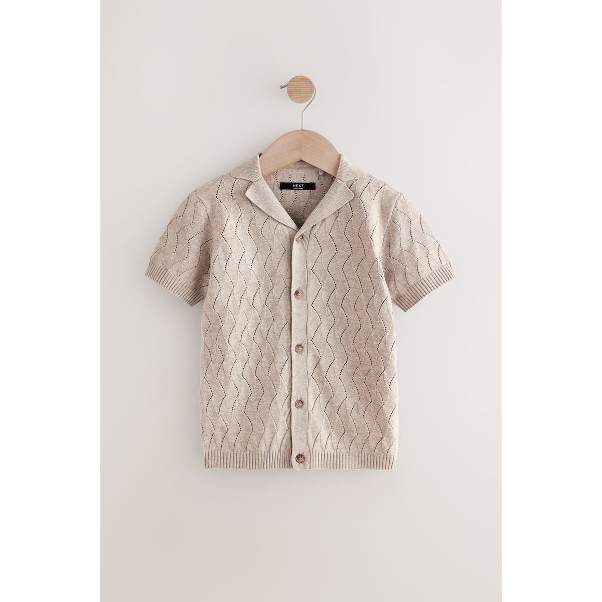 Polo avec revers de col en maille, NEXT