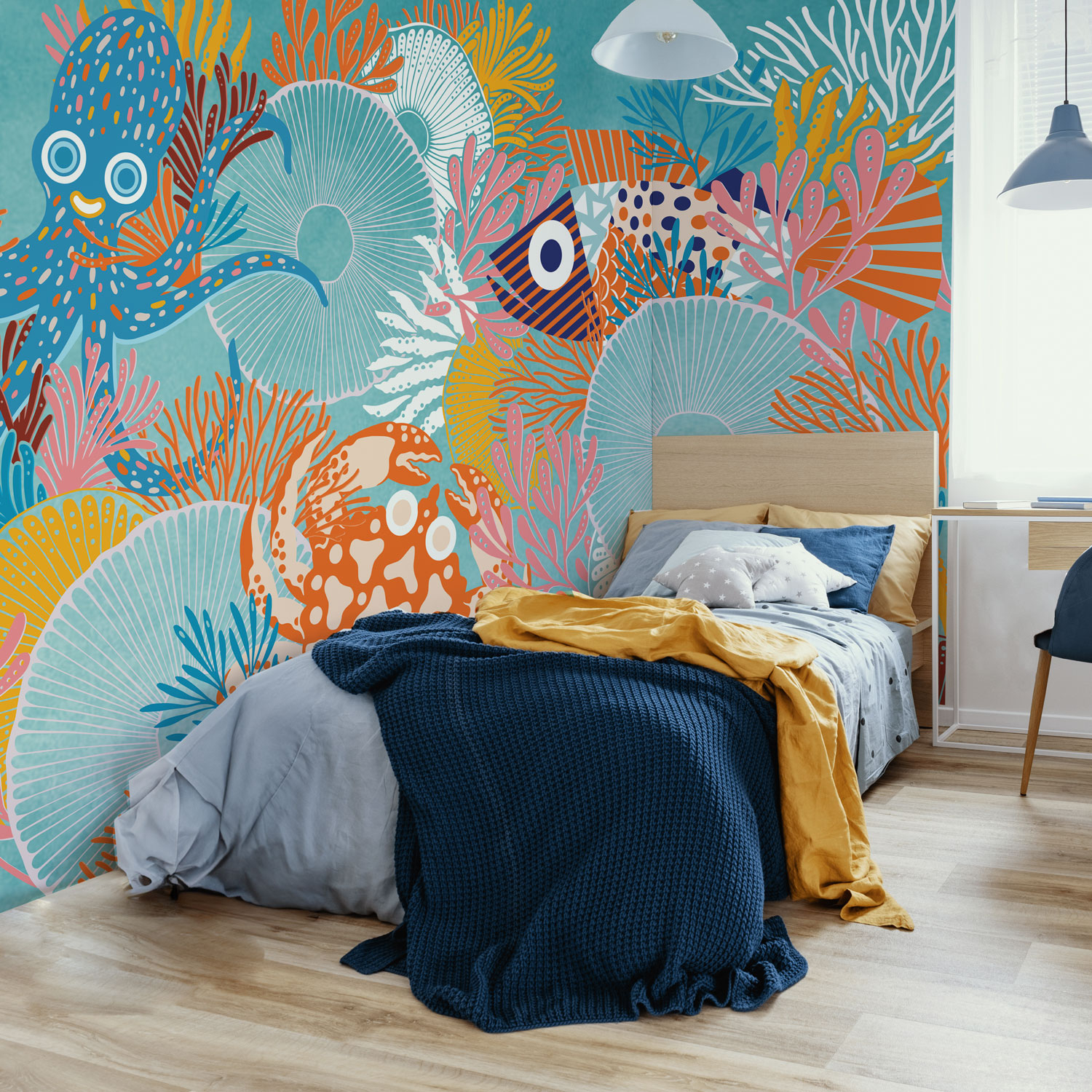Papier peint panoramique Marin, Couleurs 225 x 250cm, ACTE DECO