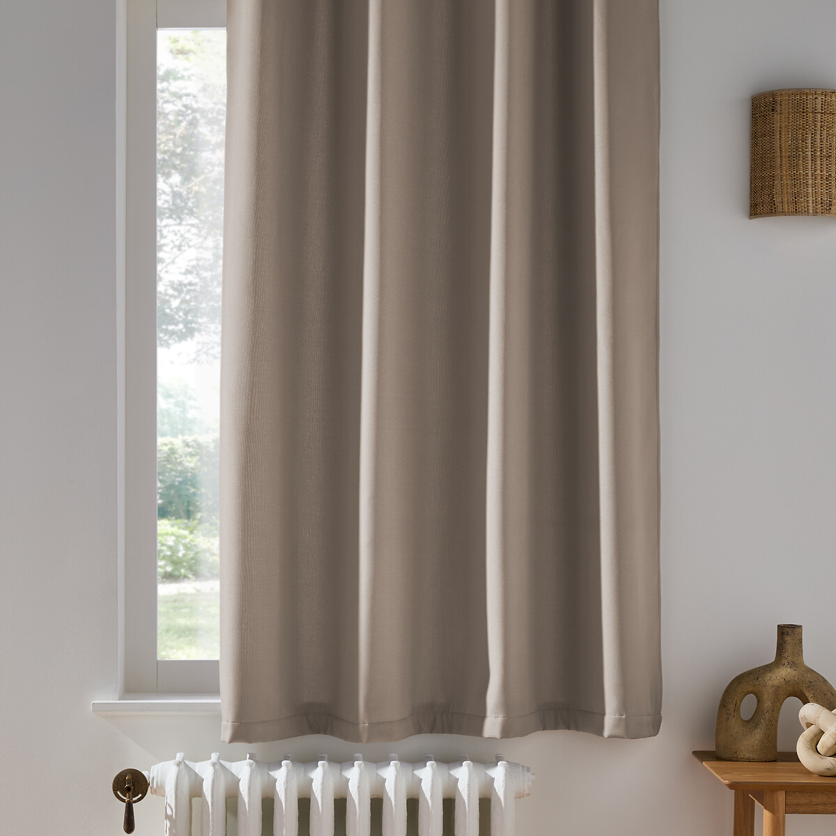 Tenda In Voile Stampata 140x240 Cm Con Occhielli - Atout Ciel | Motivo Floreale, Grigio, Pronta Da Appendere Per Soggiorno E Camera