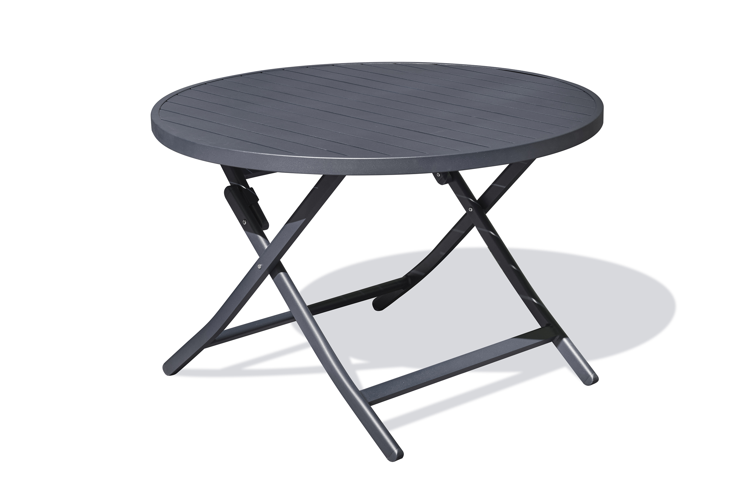 Table de jardin ronde pliante en aluminium MARIUS, DCB GARDEN