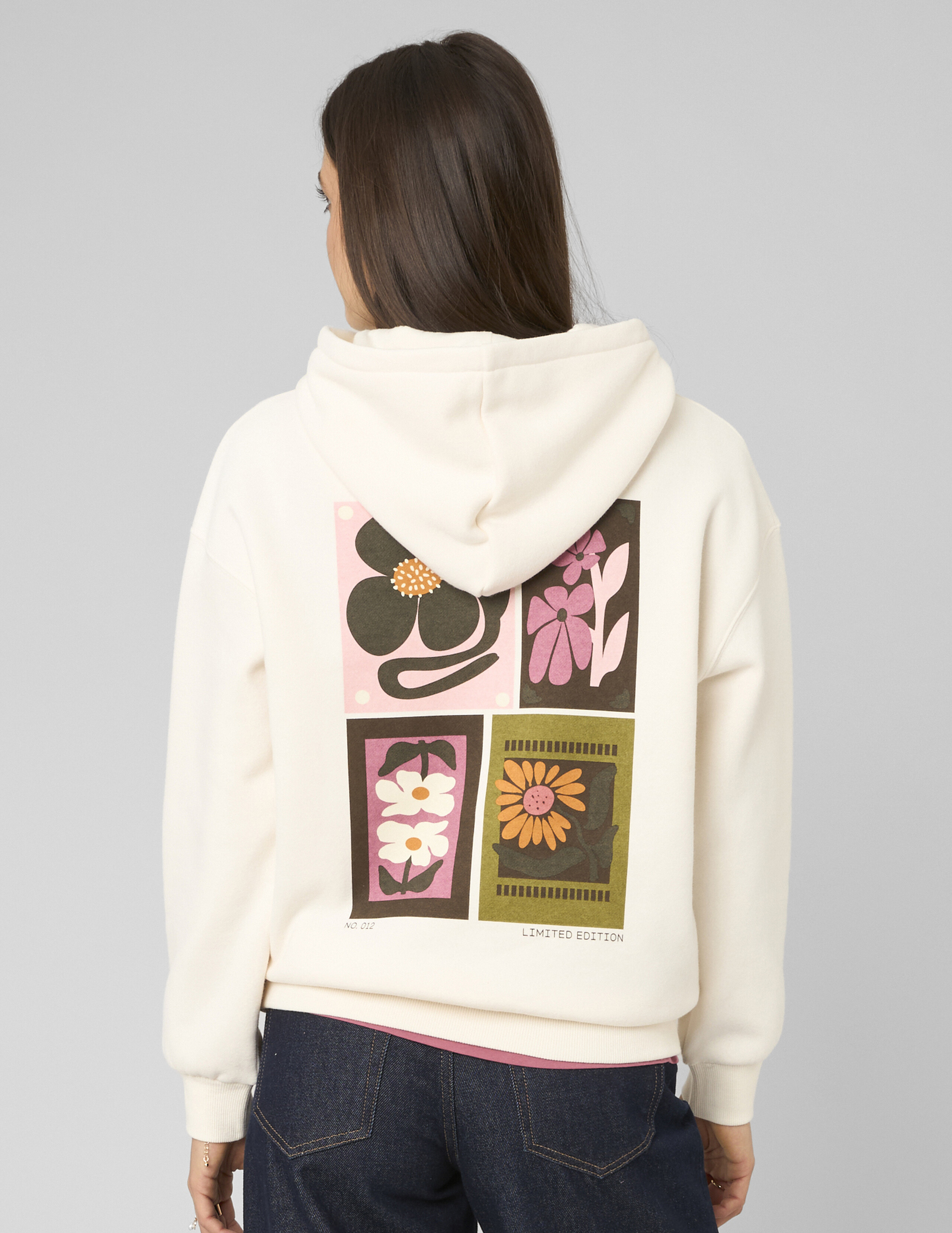 Sweat à capuche imprimé devant / dos, BZB