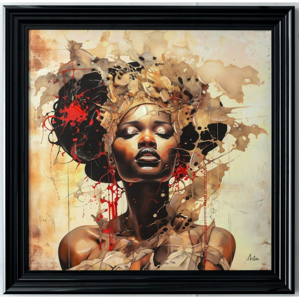 Tableau cadre en bois AMINATA, NOVATREND