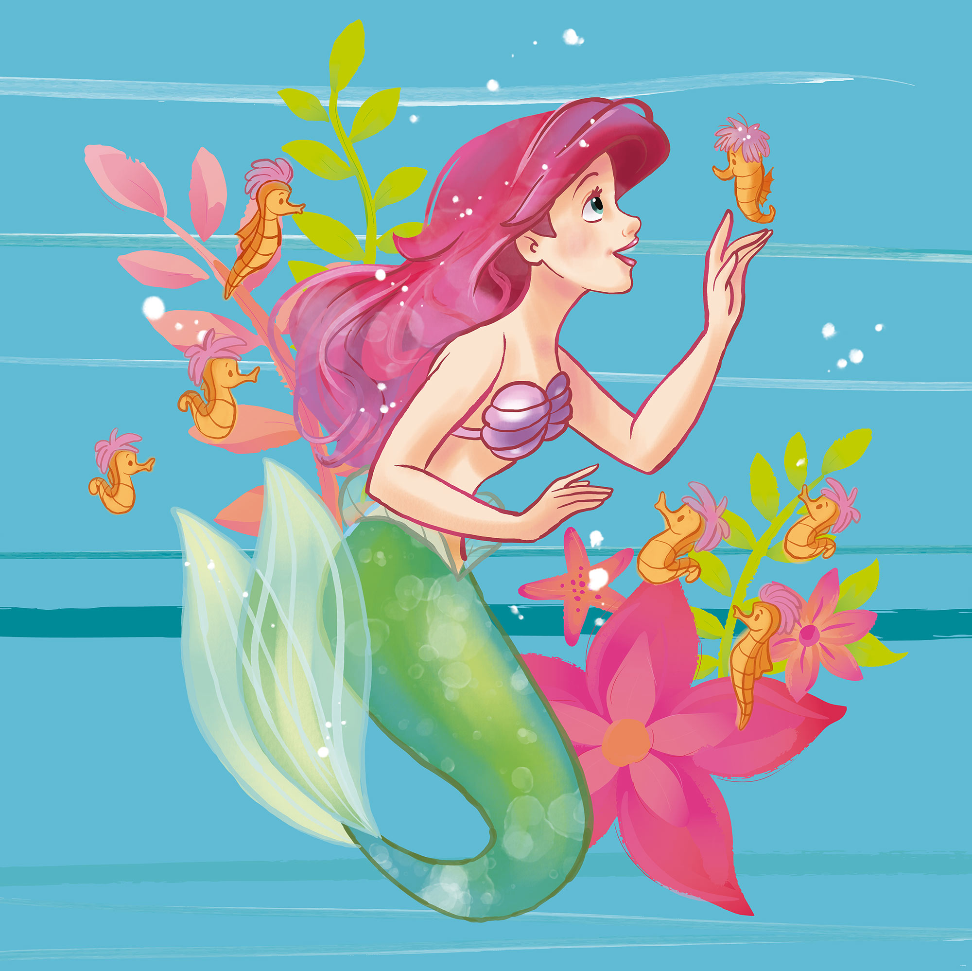 Papier peint Komar - Ariel Little Friends - 250 x 250 cm, HEXOA