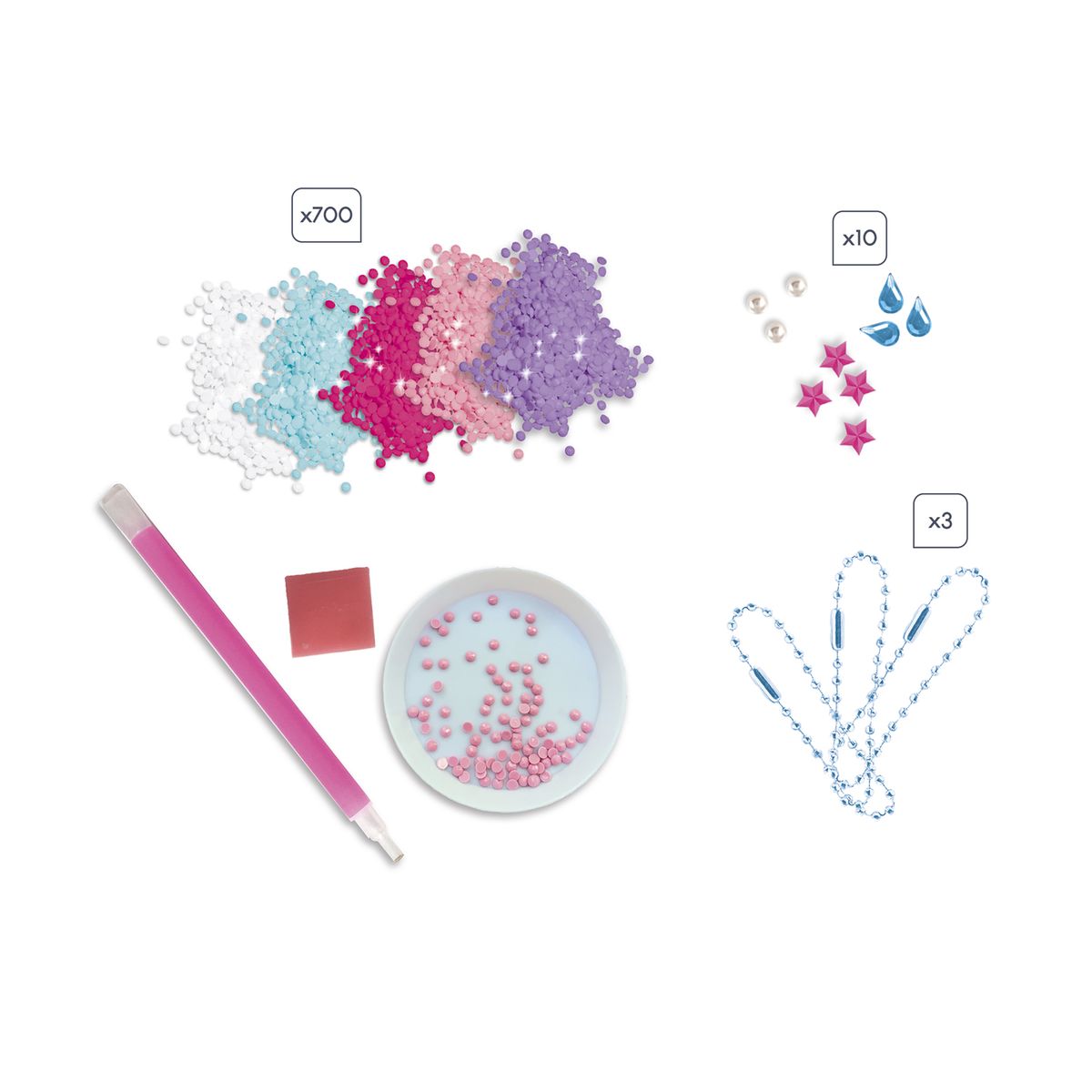 Kit Créatif Paillettes Fées Janod - 3 Tableaux Autocollants - Activité Calme Enfant Dès 4 Ans