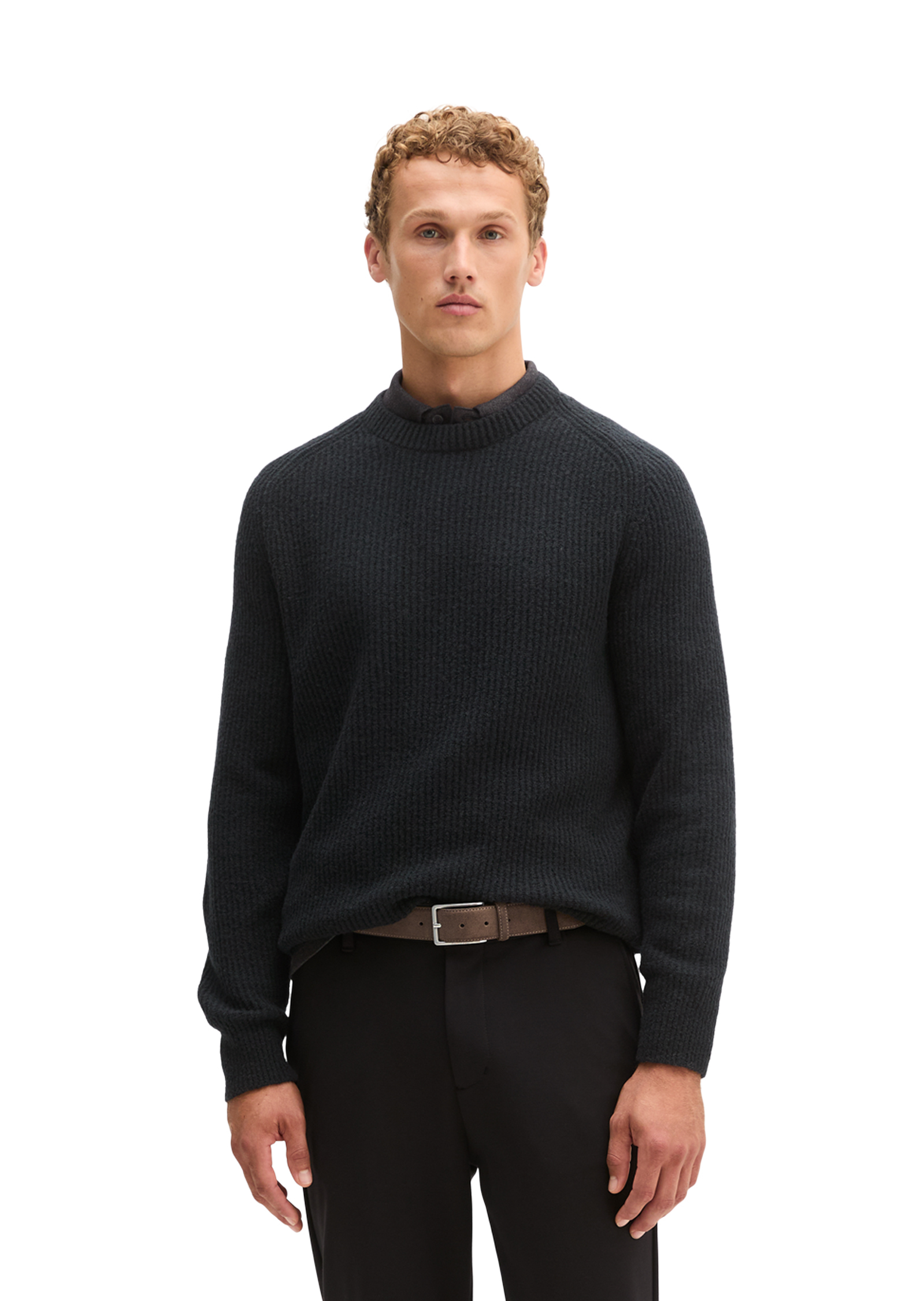 Pull coupe classique en mélange de laine vierge douce, MARC O'POLO