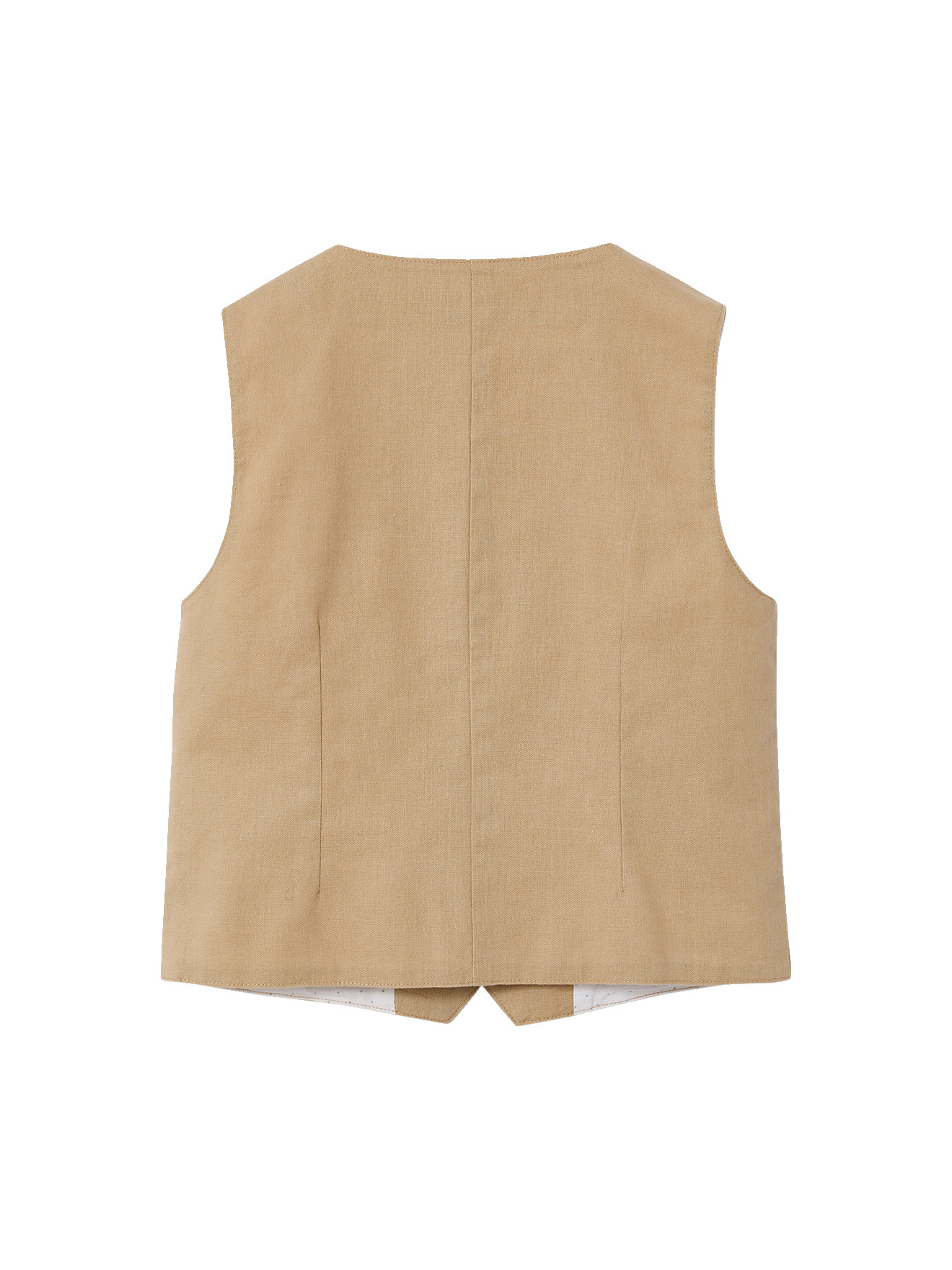 VERTBAUDET Veste Sans Manches Cérémonie Garçon Coton Lin Beige Clair 12 Ans