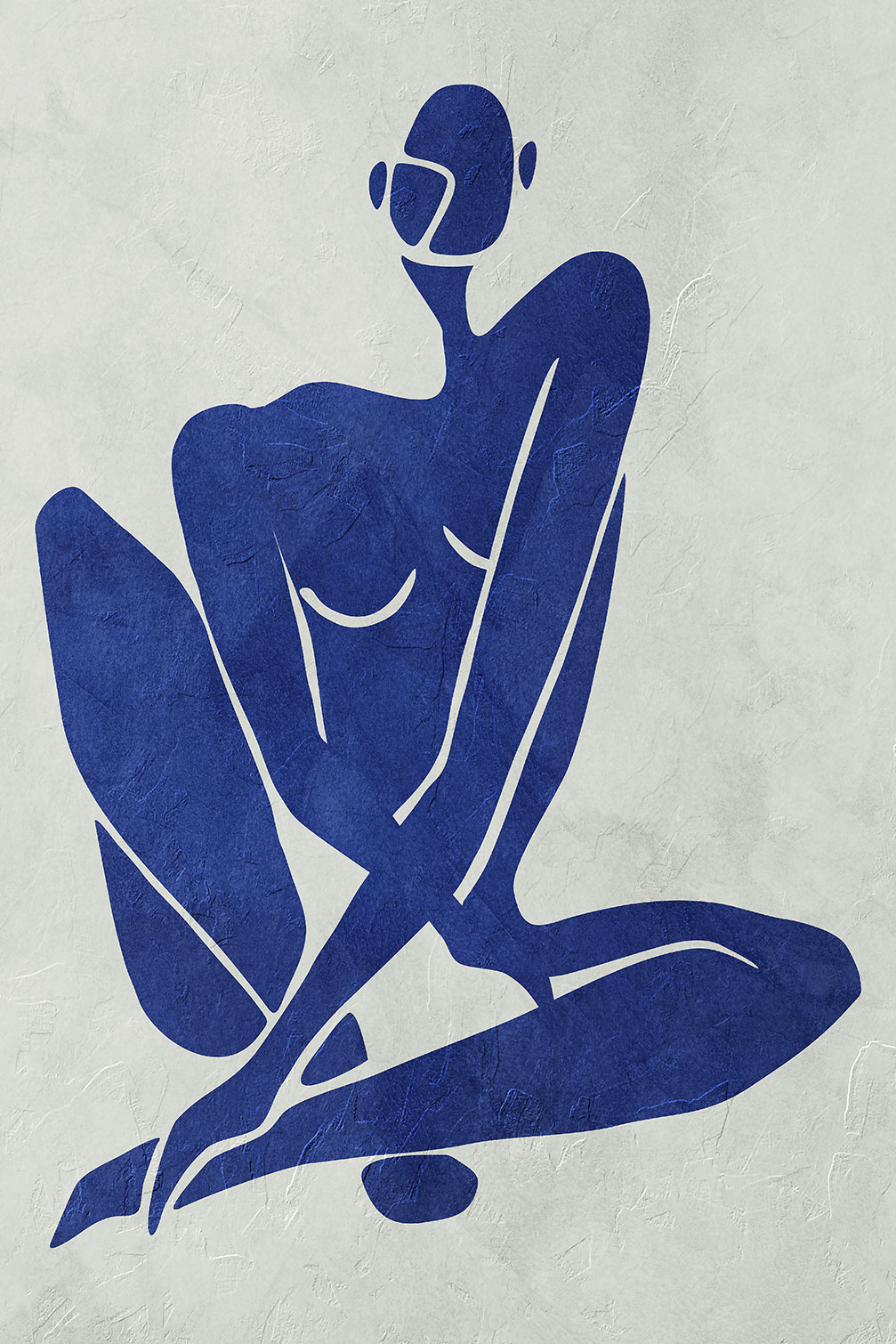 Tableau organique femme bleue, HEXOA