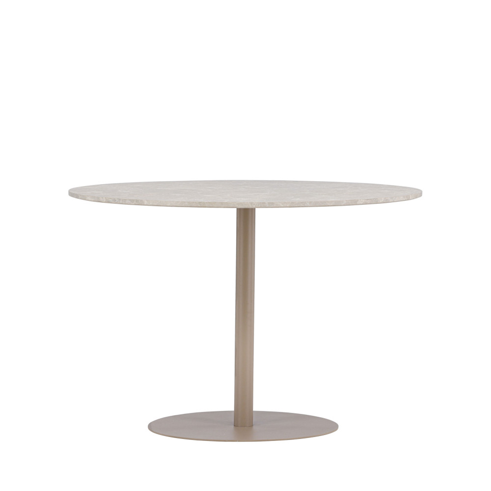 Table à manger 4 personnes ronde en effet marbre et métal- LYCKE, VENTURE HOME