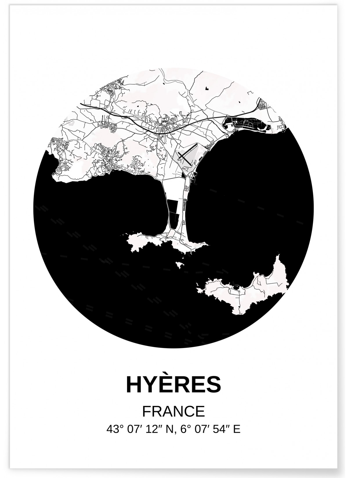 Affiche Carte Hyères, L'AFFICHERIE