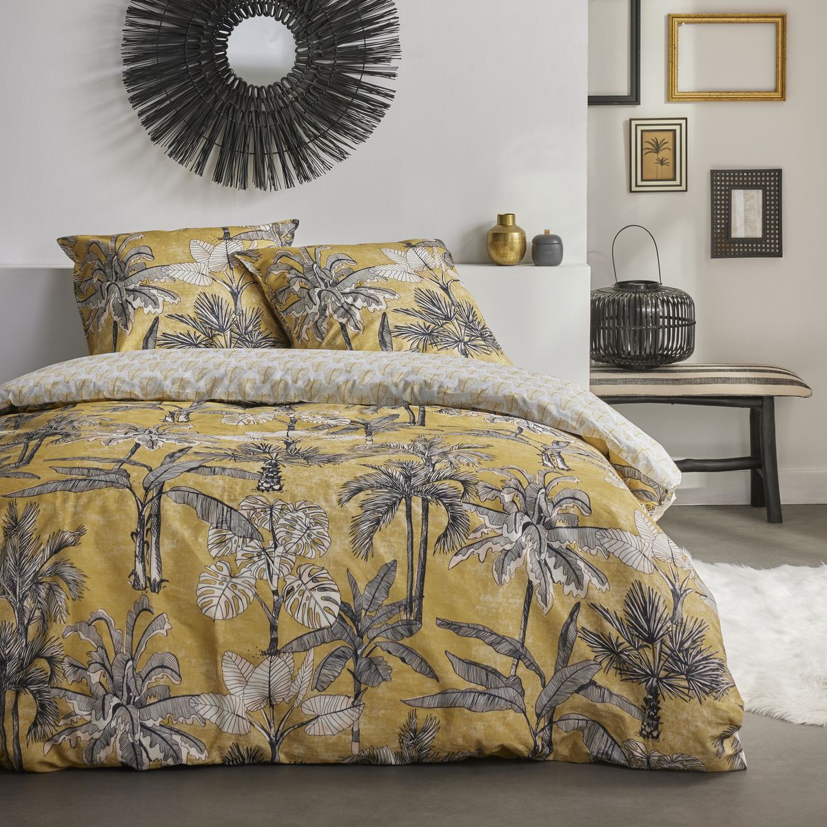 Parure de lit imprimé Jungle coton SUNSHINE LOUISA, TODAY