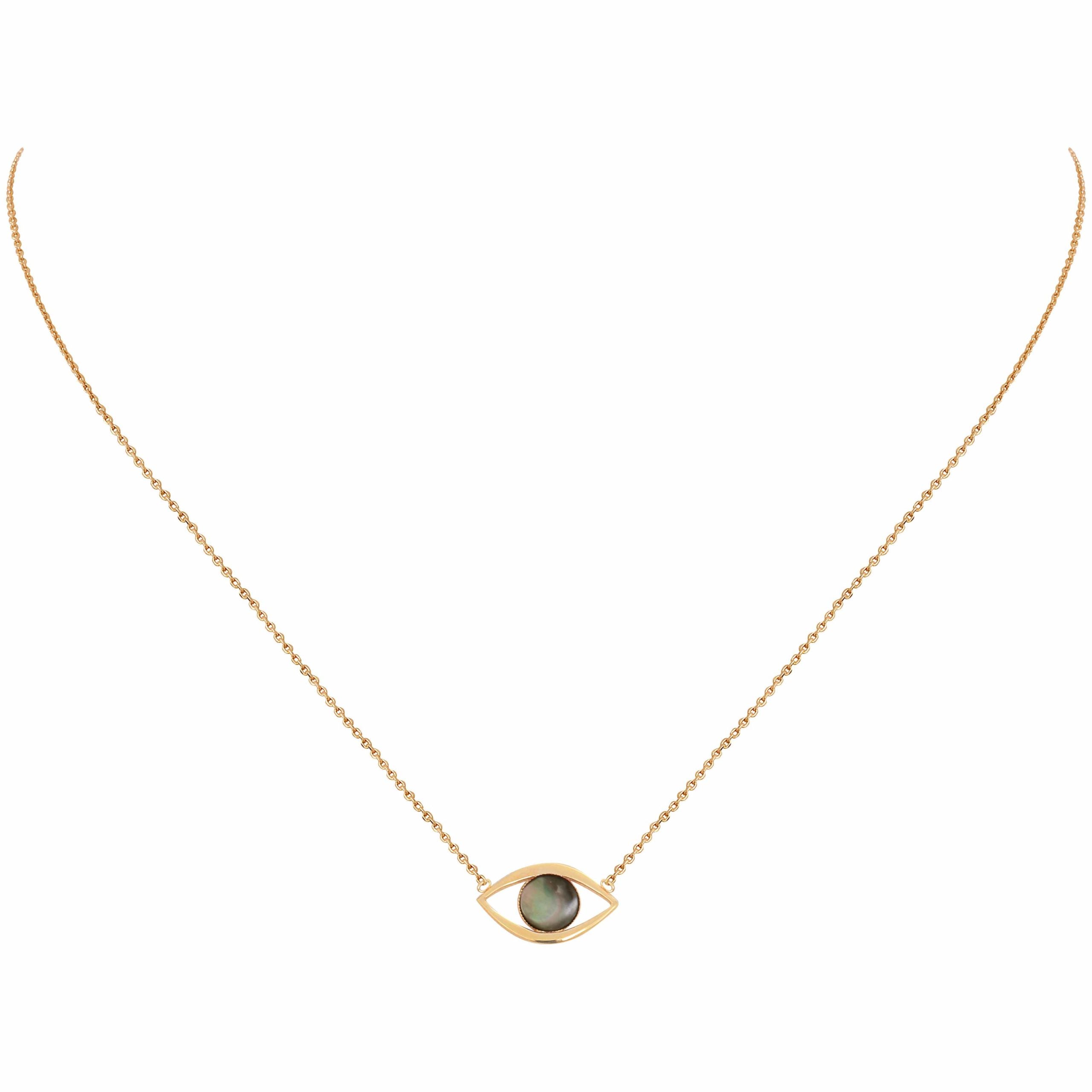 Collier eros petit modele nacre grise, CAROLINE NAJMAN