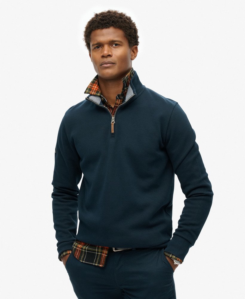 Sweatshirt Core Pique Demi-Zip, SUPERDRY