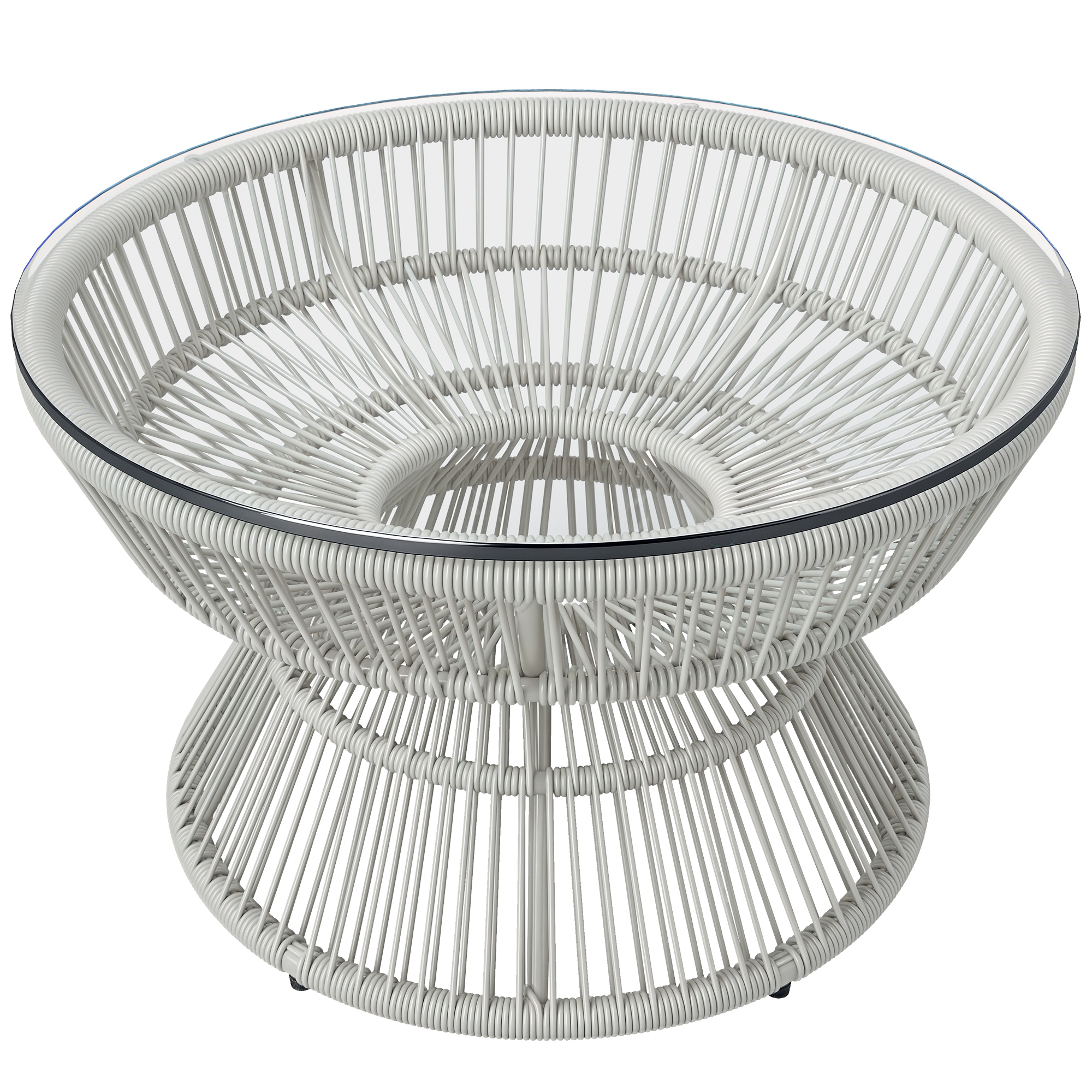Table basse en rotin Rotin PE Gris clair, OUTSUNNY