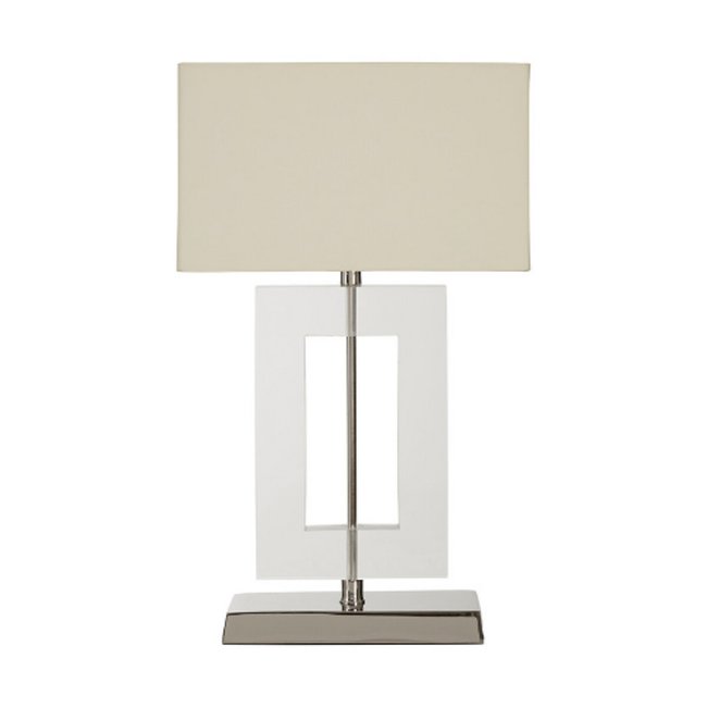 Stainless Steel with Abstract Acrylic Body Table Lamp, beige, SO'HOME