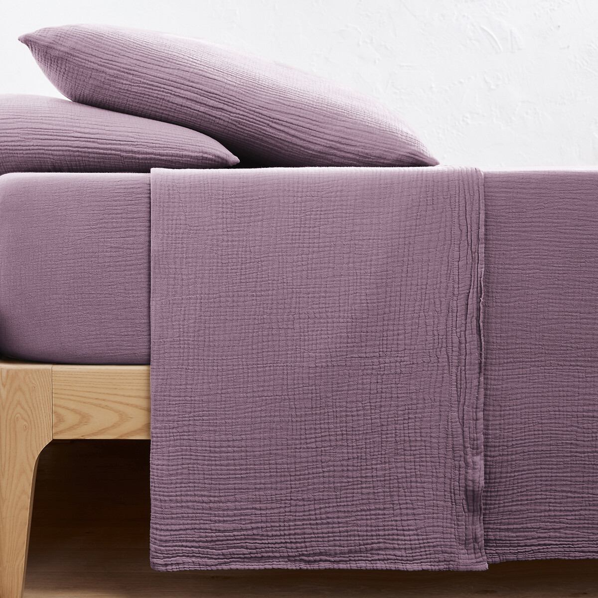 Drap plat uni gaze de coton, Kumla
