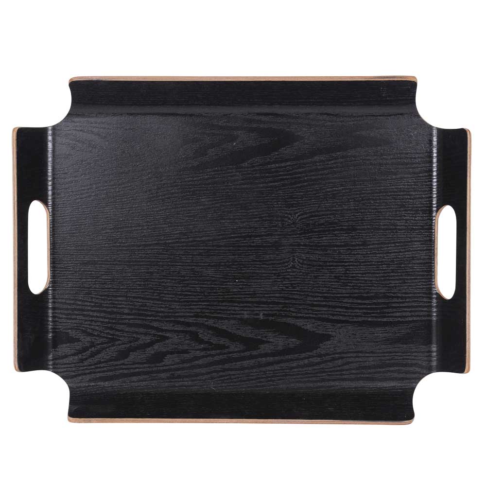 Plateau Service Bois Chêne 44x33cm - Plateau à Thé Bougie Design Avec Poignées